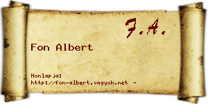 Fon Albert névjegykártya