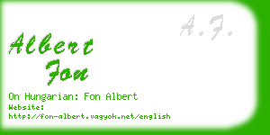 albert fon business card